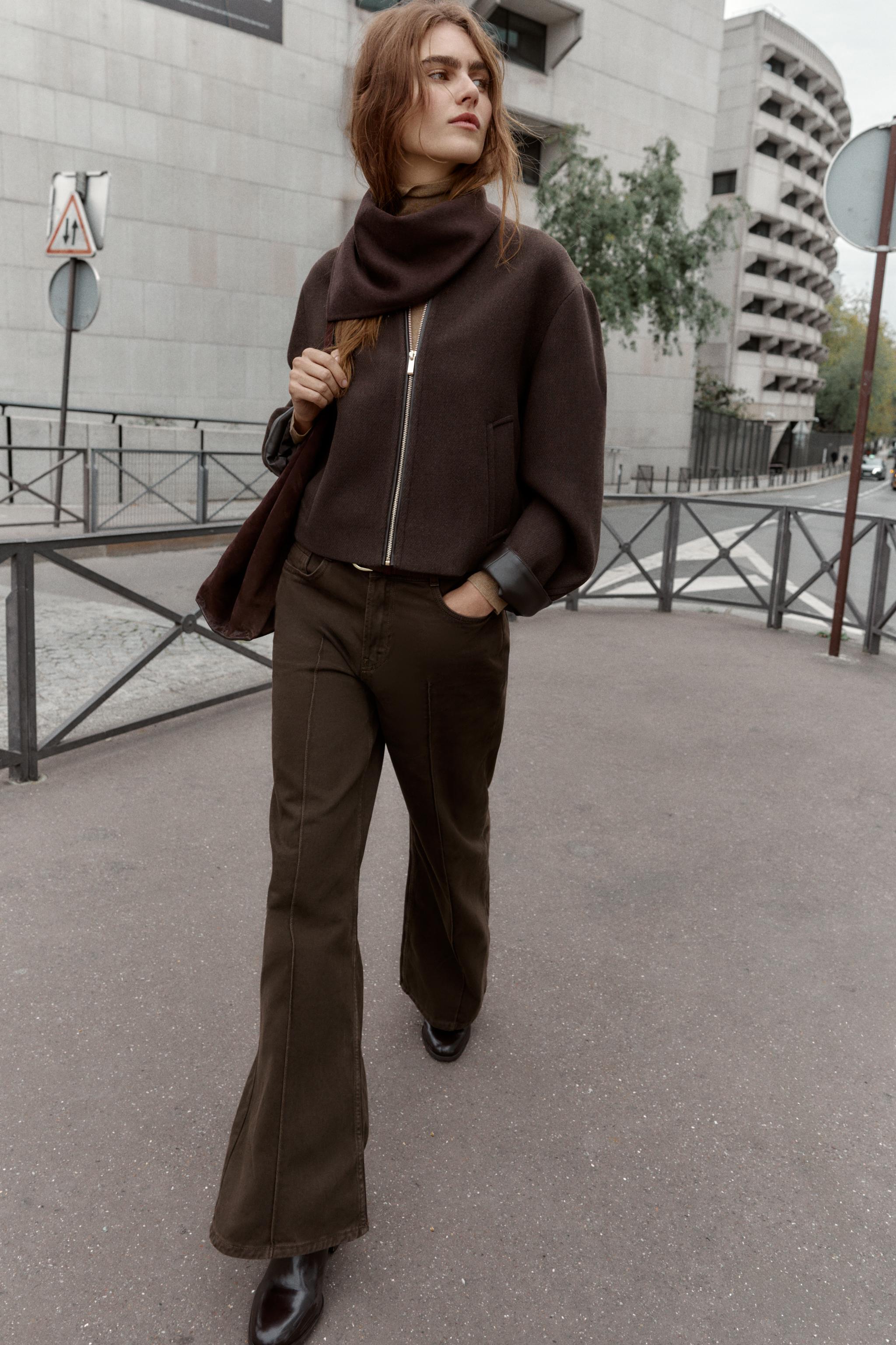 SOFT FAUX LEATHER TRIM JACKET